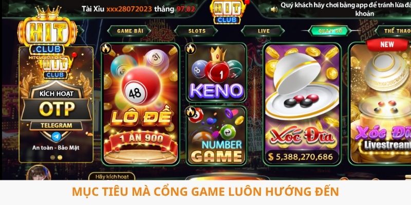 Hitclub 3 Mục tiêu mà cổng game luôn hướng đến